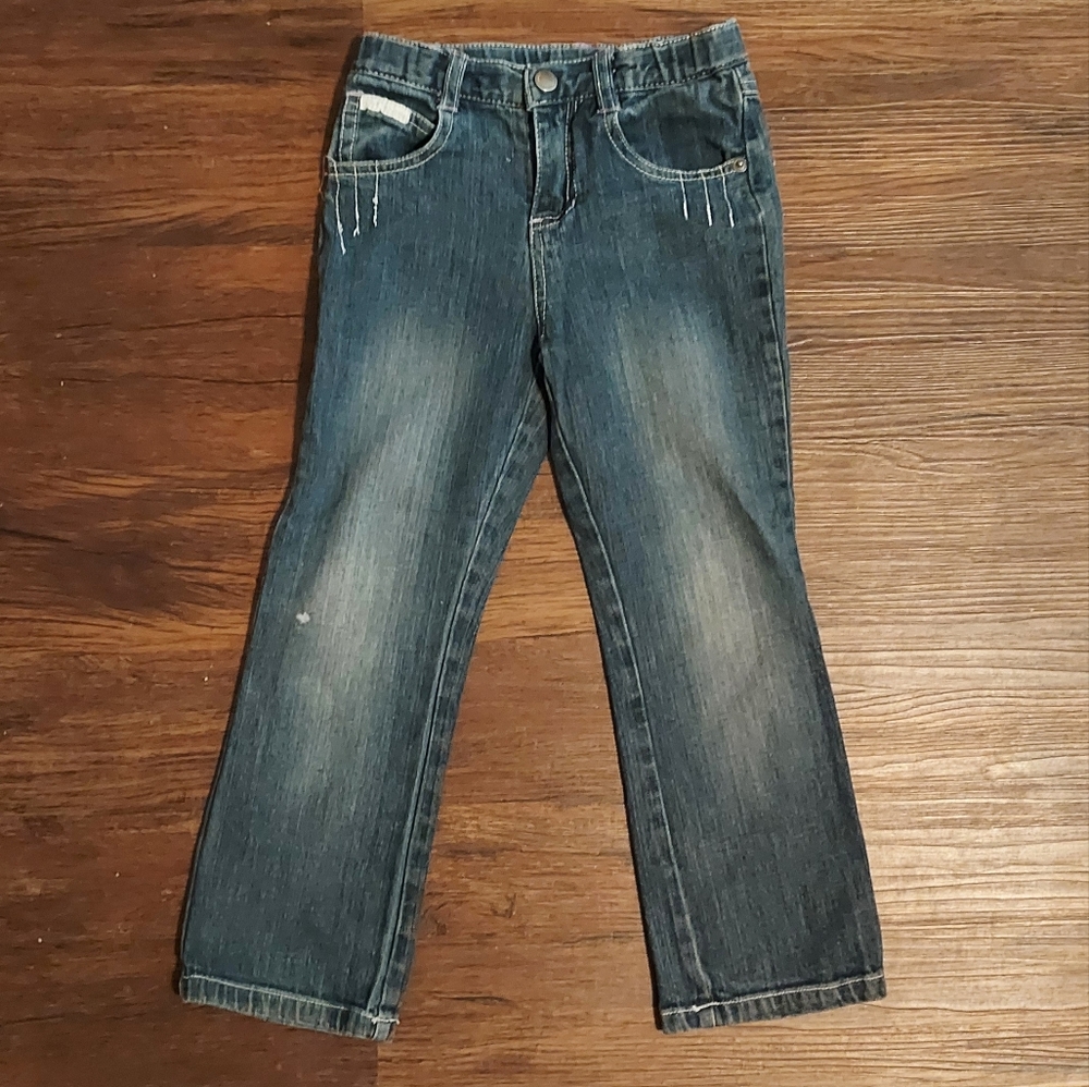 Girls Calvin Klein Denim Blue Jeans Bootcut Size 6 Adjustable Waist